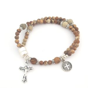 Picture Jasper Wrist Rosary
