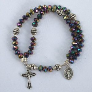 Rainbow Crystal Wrist Rosary Five Decade