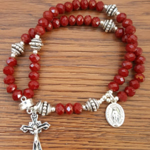 Ruby Opaque Crystal Wrist Rosary