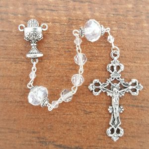 Clear Crystal First Communion Rosary