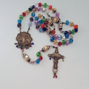 Multi color bronze rosary