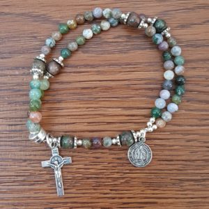 Fancy Agate Natural Stone Wrist Rosary