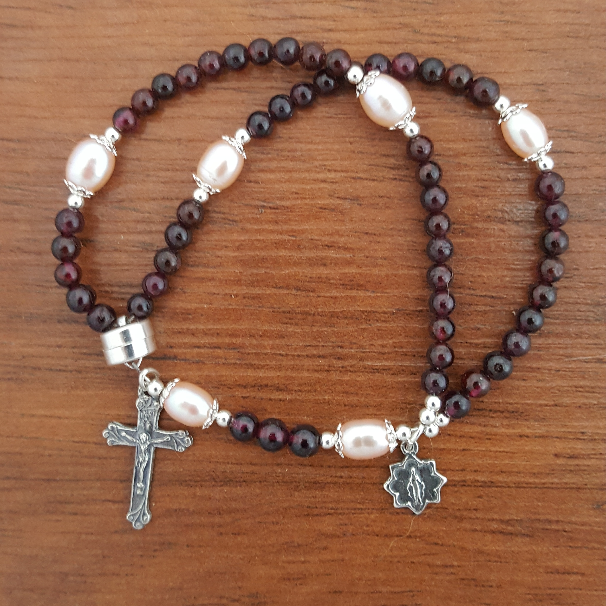 Wrist Rosary Genuine Garnet