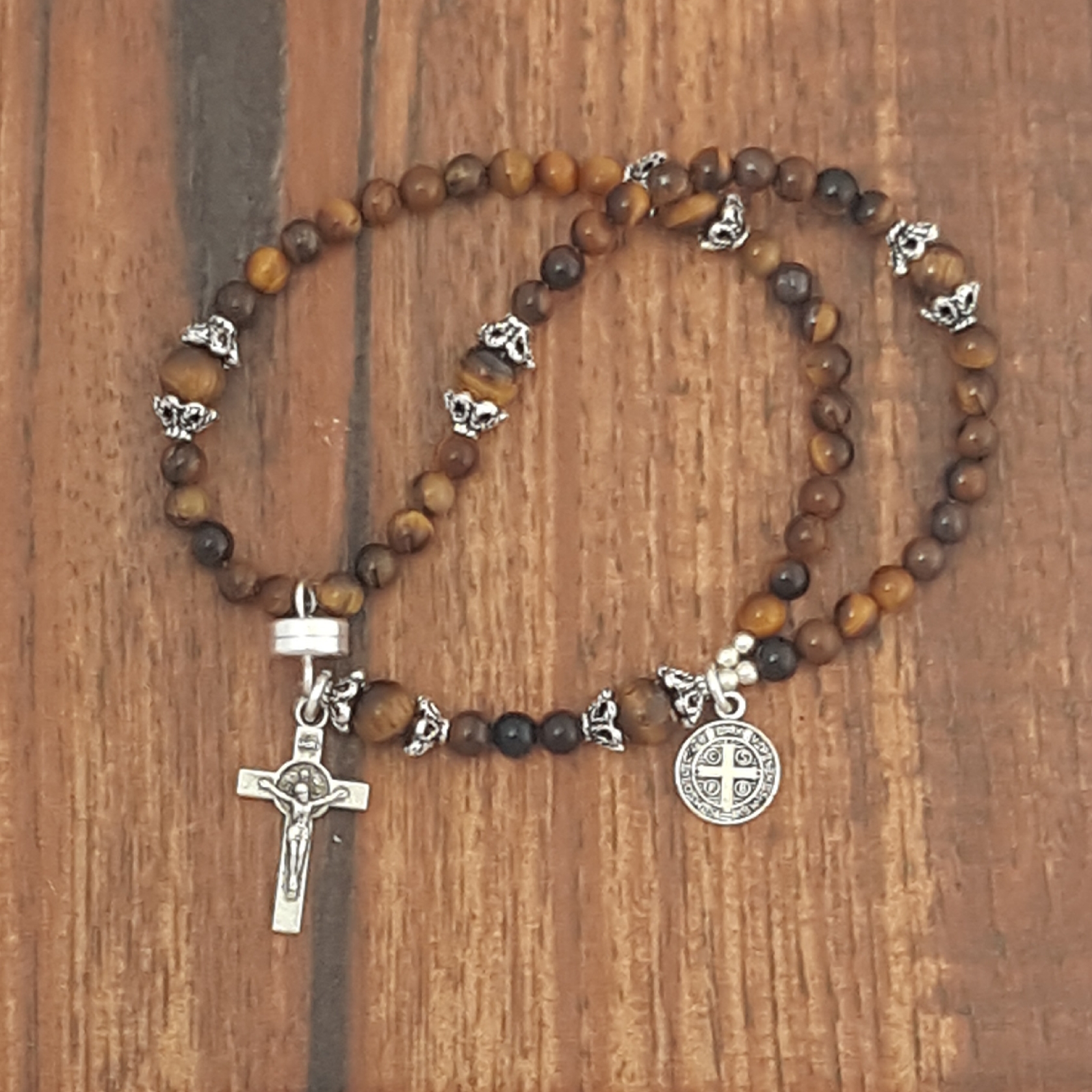 Tiger Eye Wrist Rosary