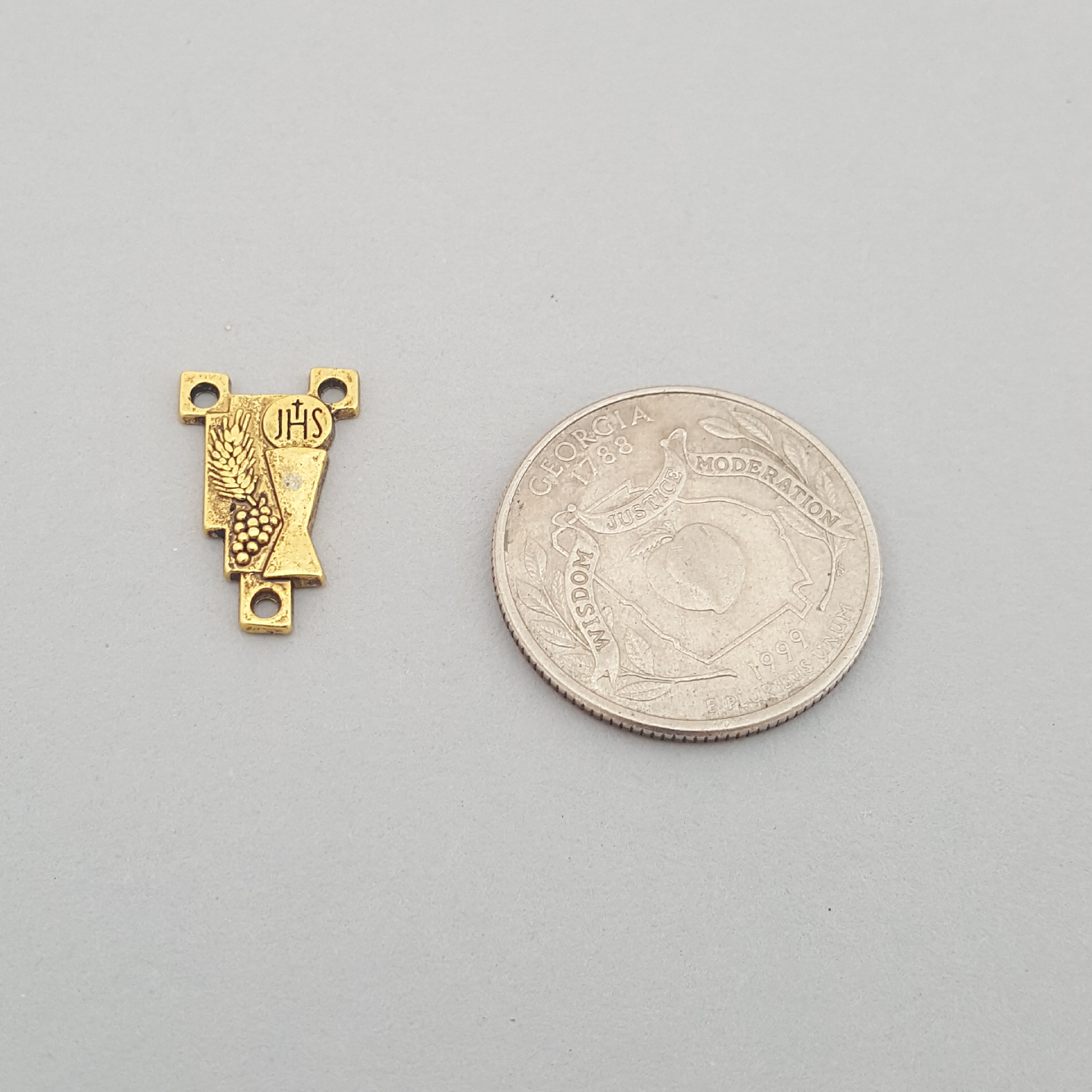 Gold tone First Communion Center