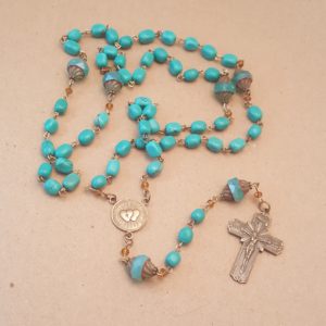 Genuine Turquoise on Bronze Rosary