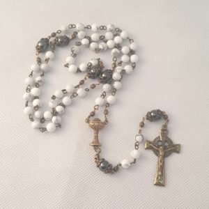 Howlite frist Communion Rosary