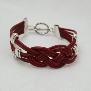 red leather celtic knot bracelet