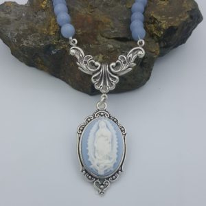 Our Lady of Guadalupe cameo on Angelite