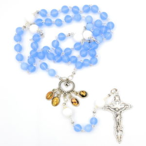 Blue rosary with blessed Mother medals