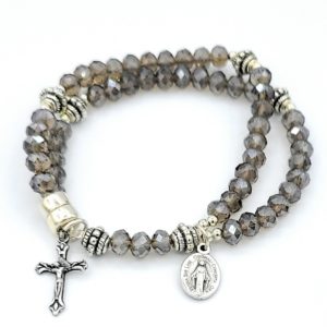 Smoke Crystal Wrist Rosary