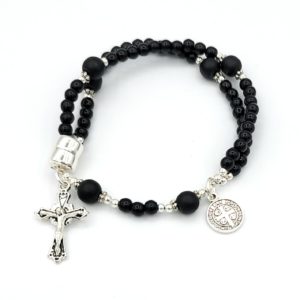 Simple Black Wrist Rosary