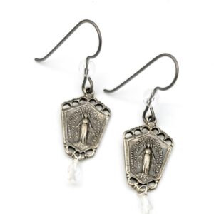 Vintage Style Miraculous Medal Earrings