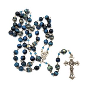 blue tiger eye with bronze rosary